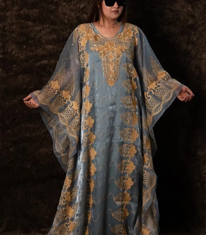 Elegant Sky Blue Kaftan Dress