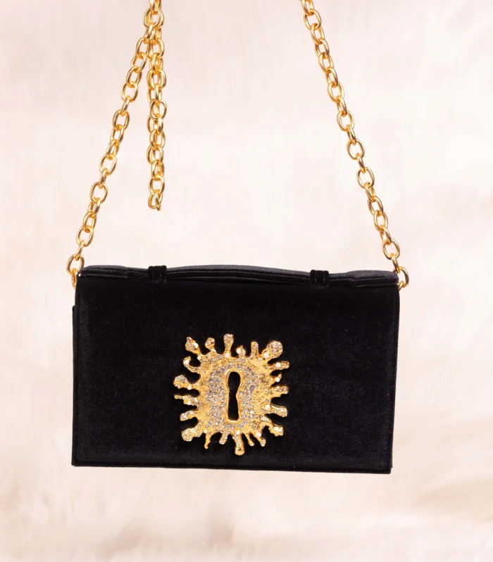 Schiaparelli-Inspired Luxury Velvet Medium Handbag