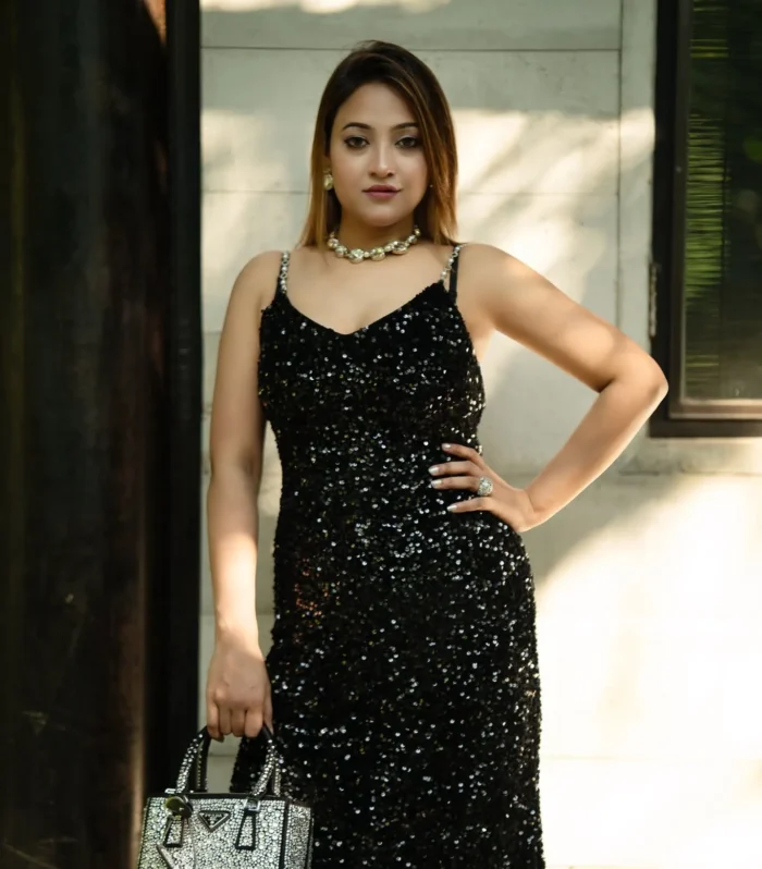 Black Sequin Bodycon